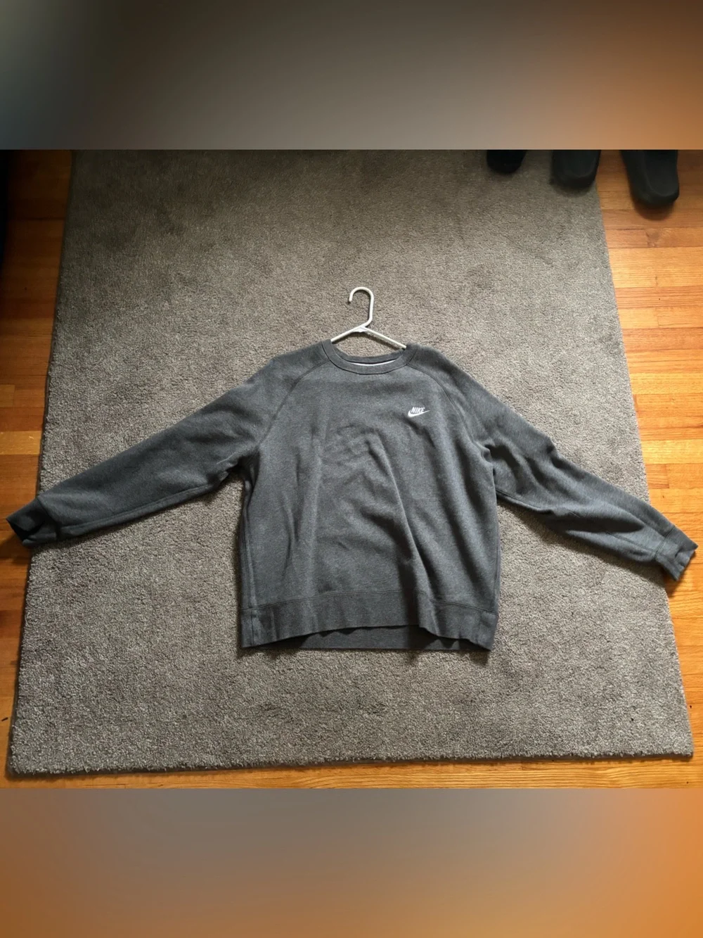 Nike Charcoal Gray Crew Sweatshirt with Swoosh